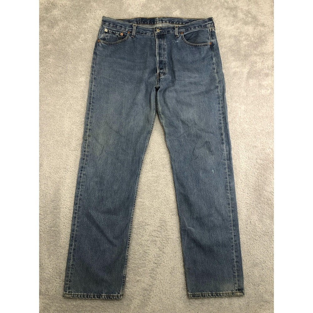 VTG Levi's 501 Jeans Mens 40x34 Blue Original Fit Straight Made in UK